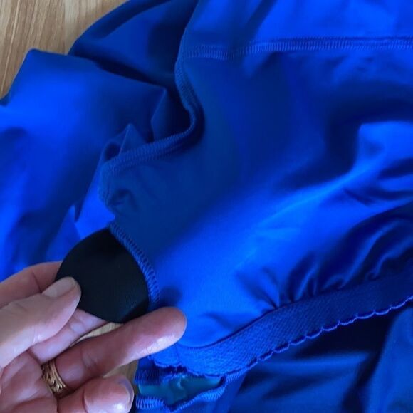 Land’s End ling sleeve swim top  quarter zipper hood bra modest 1/4 zip size 10 - Picture 7 of 10